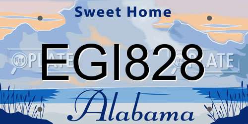 EGI828 Alabama License Plate