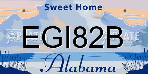 EGI82B Alabama License Plate