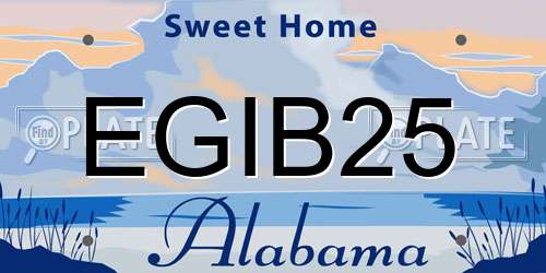 EGIB25 Alabama License Plate