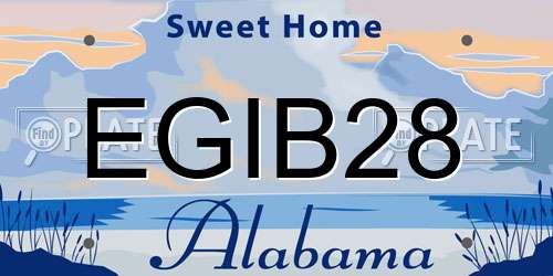 EGIB28 Alabama License Plate