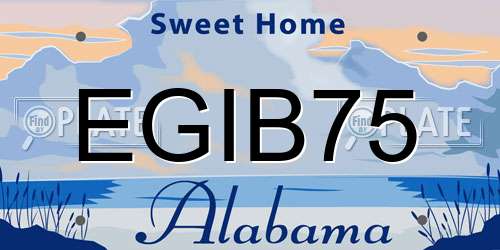 EGIB75 Alabama License Plate