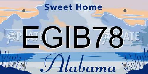 EGIB78 Alabama License Plate