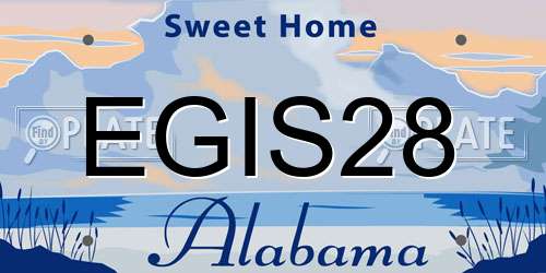 EGIS28 Alabama License Plate