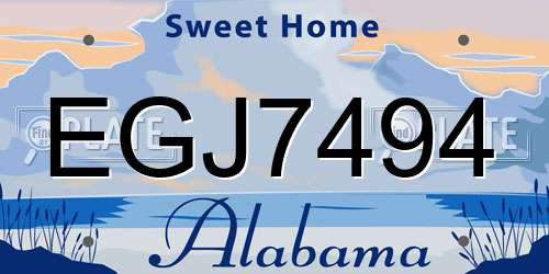 EGJ7494 Alabama License Plate