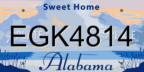EGK4814 Alabama License Plate