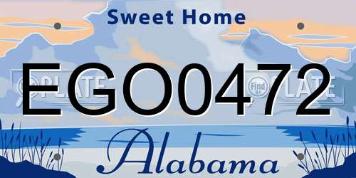EGO0472 Alabama License Plate