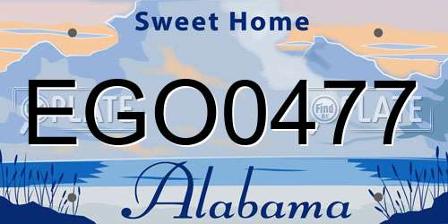 EGO0477 Alabama License Plate