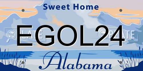EGOL24 Alabama License Plate