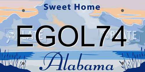 EGOL74 Alabama License Plate