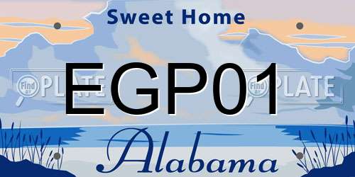 EGP01 Alabama License Plate