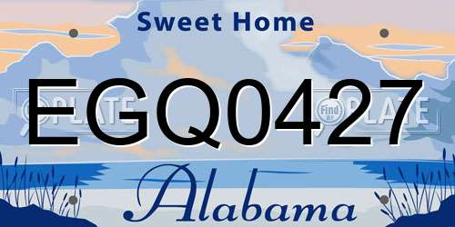 EGQ0427 Alabama License Plate