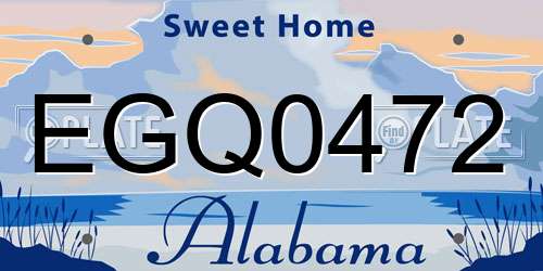 EGQ0472 Alabama License Plate