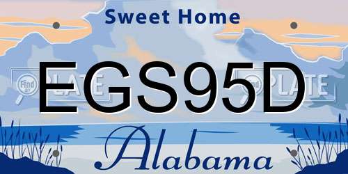 EGS95D Alabama License Plate