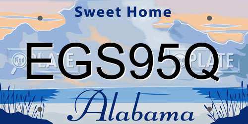 EGS95Q Alabama License Plate