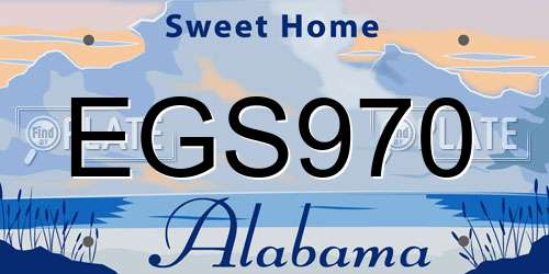 EGS970 Alabama License Plate