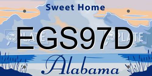 EGS97D Alabama License Plate