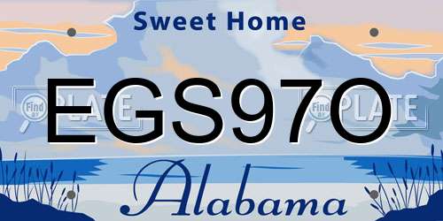EGS97O Alabama License Plate