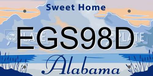EGS98D Alabama License Plate