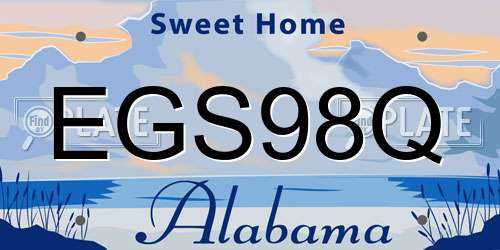 EGS98Q Alabama License Plate