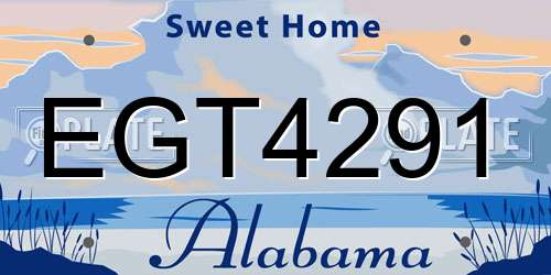 EGT4291 Alabama License Plate
