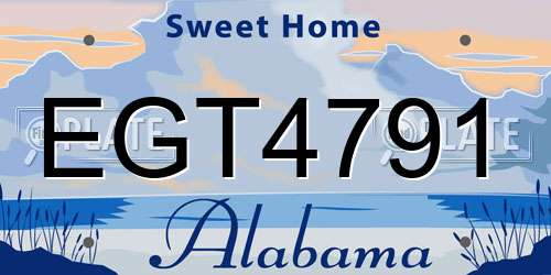 EGT4791 Alabama License Plate