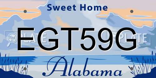 EGT59G Alabama License Plate