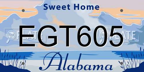 EGT605 Alabama License Plate