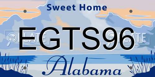 EGTS96 Alabama License Plate