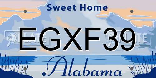 EGXF39 Alabama License Plate