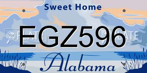 EGZ596 Alabama License Plate