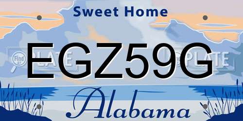 EGZ59G Alabama License Plate