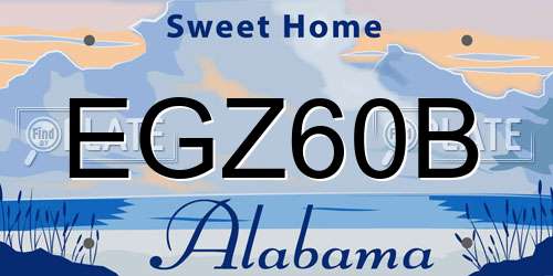 EGZ60B Alabama License Plate