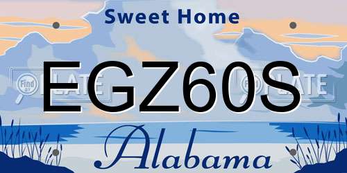 EGZ60S Alabama License Plate