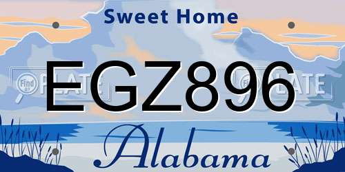 EGZ896 Alabama License Plate