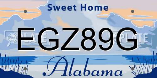 EGZ89G Alabama License Plate