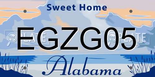 EGZG05 Alabama License Plate