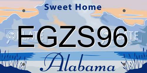 EGZS96 Alabama License Plate