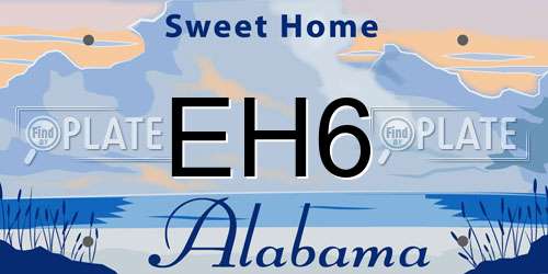 EH6 Alabama License Plate