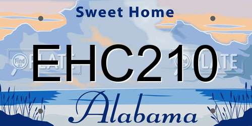 EHC210 Alabama License Plate