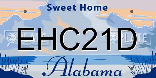 EHC21D Alabama License Plate