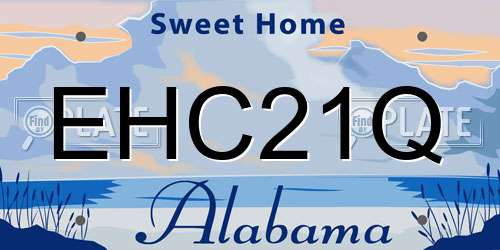 EHC21Q Alabama License Plate