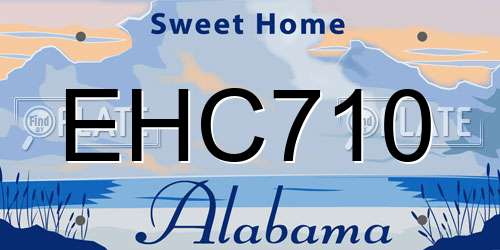 EHC710 Alabama License Plate