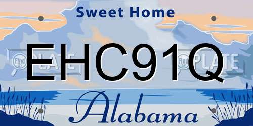 EHC91Q Alabama License Plate