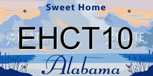 EHCT10 Alabama License Plate