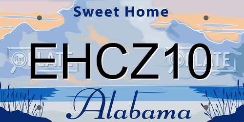 EHCZ10 Alabama License Plate