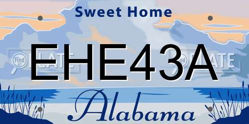 EHE43A Alabama License Plate