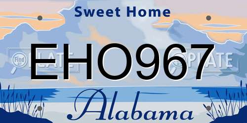 EHO967 Alabama License Plate