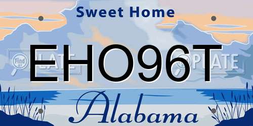 EHO96T Alabama License Plate