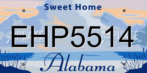 EHP5514 Alabama License Plate