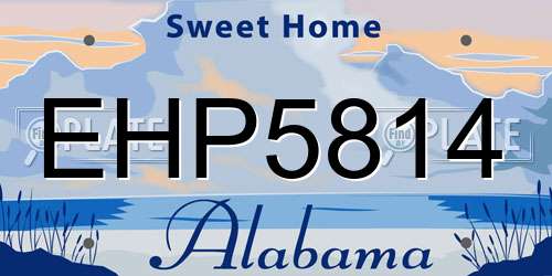 EHP5814 Alabama License Plate